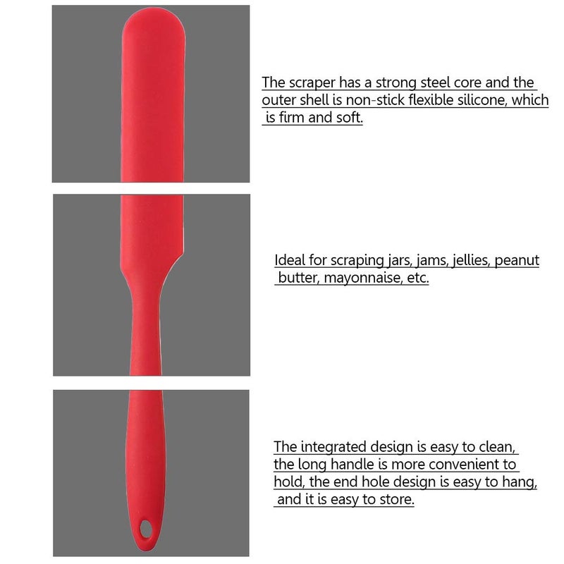 SUMERSHA 4pcs Silicone Spatula Set Heat Resistant Cake Cream Butter Spatulas Mixing Batter Scraper Non-Stick Flexible Baking Cooking Tool 4 Colors (multicolor) - Image 3